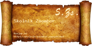 Skolnik Zsombor névjegykártya